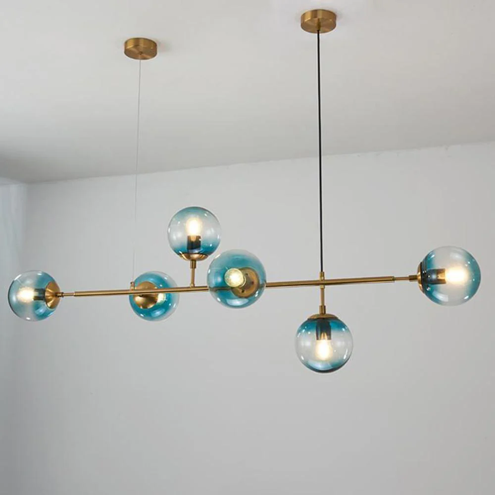 Люстра Orb - 120см х 45см, черный, янтарь