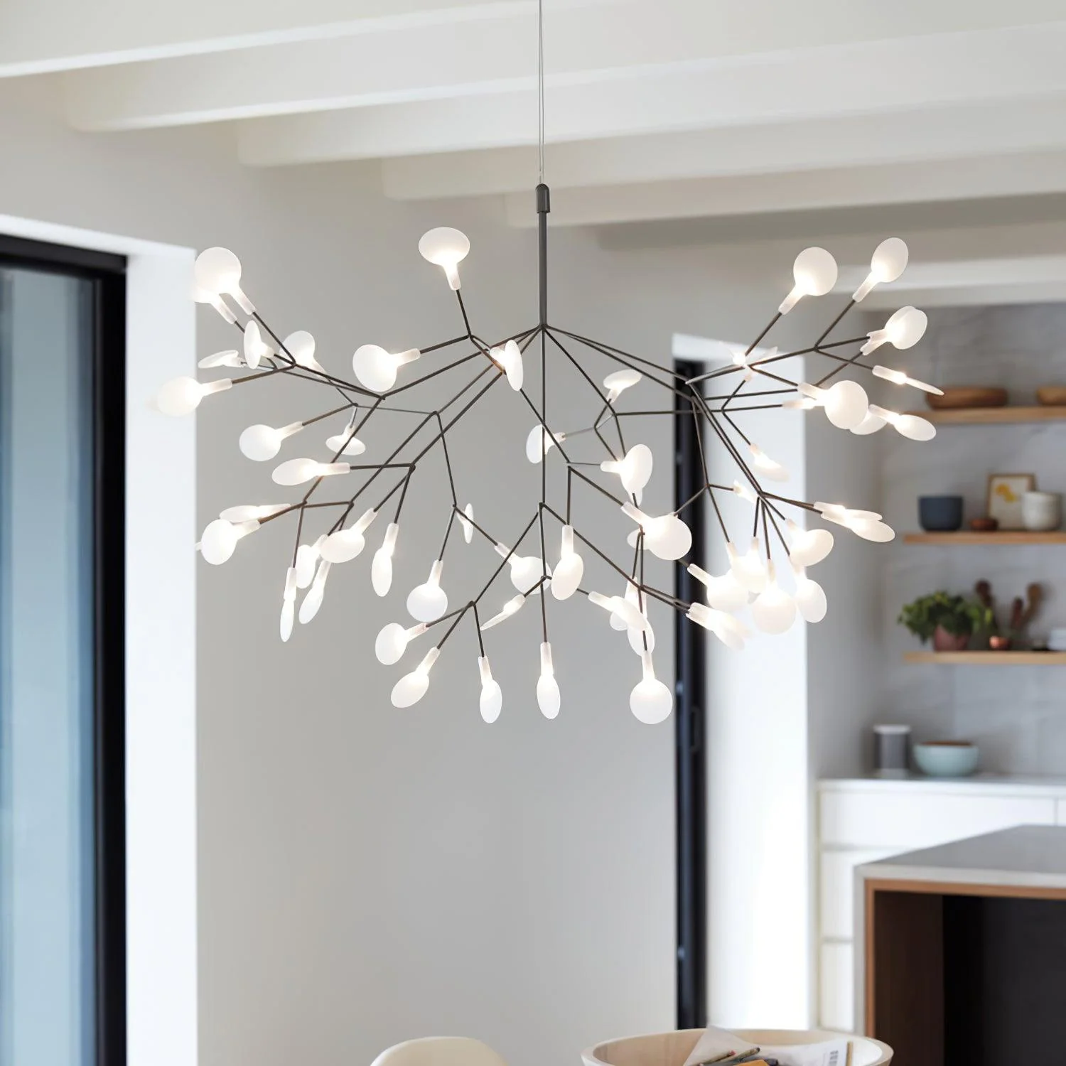 Люстра Black Firefly LED - 135 источников света ∅105см x 30см, черный, холодный свет, диммер