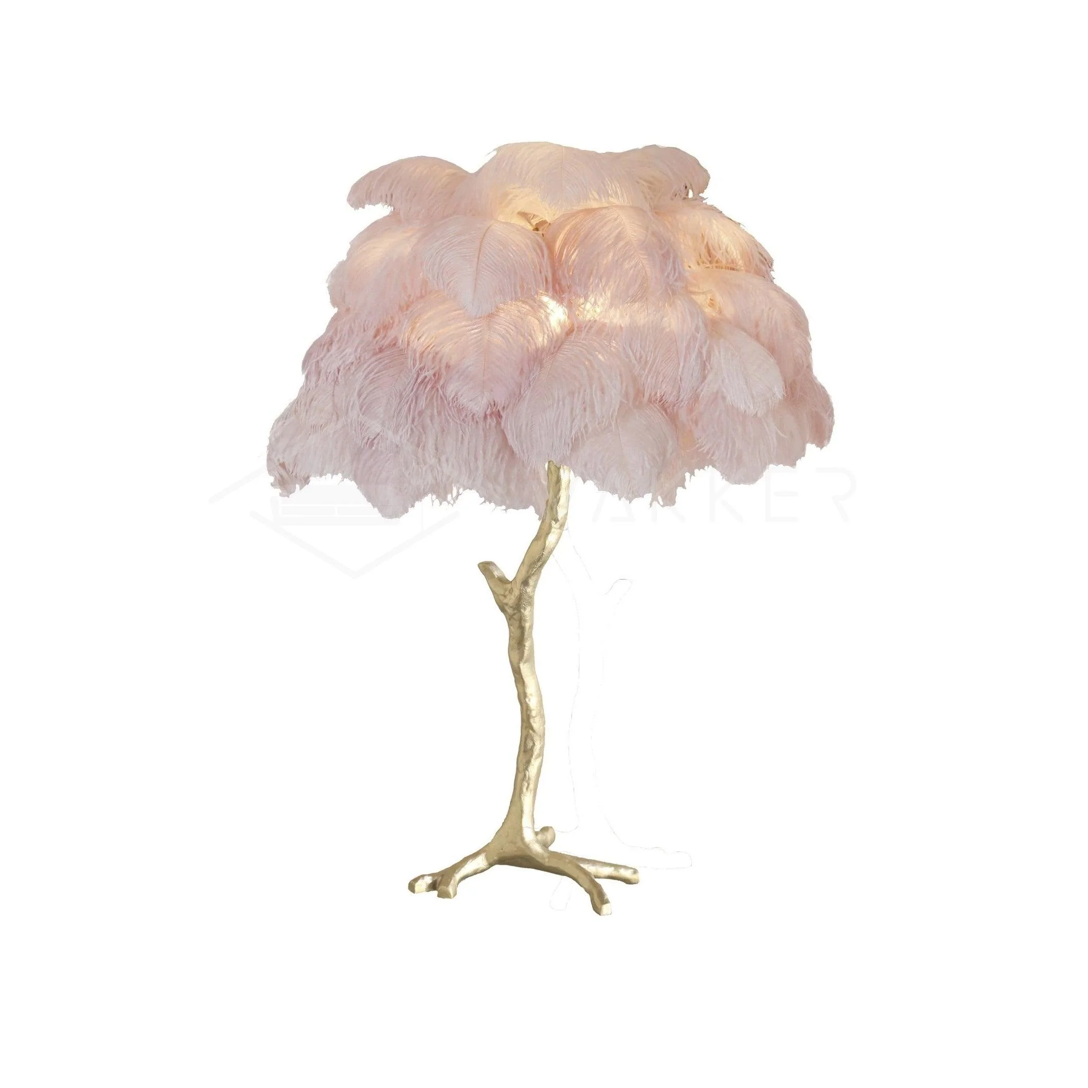Настольный светильник Ostrich Feather - серебряный, темно-розовый
