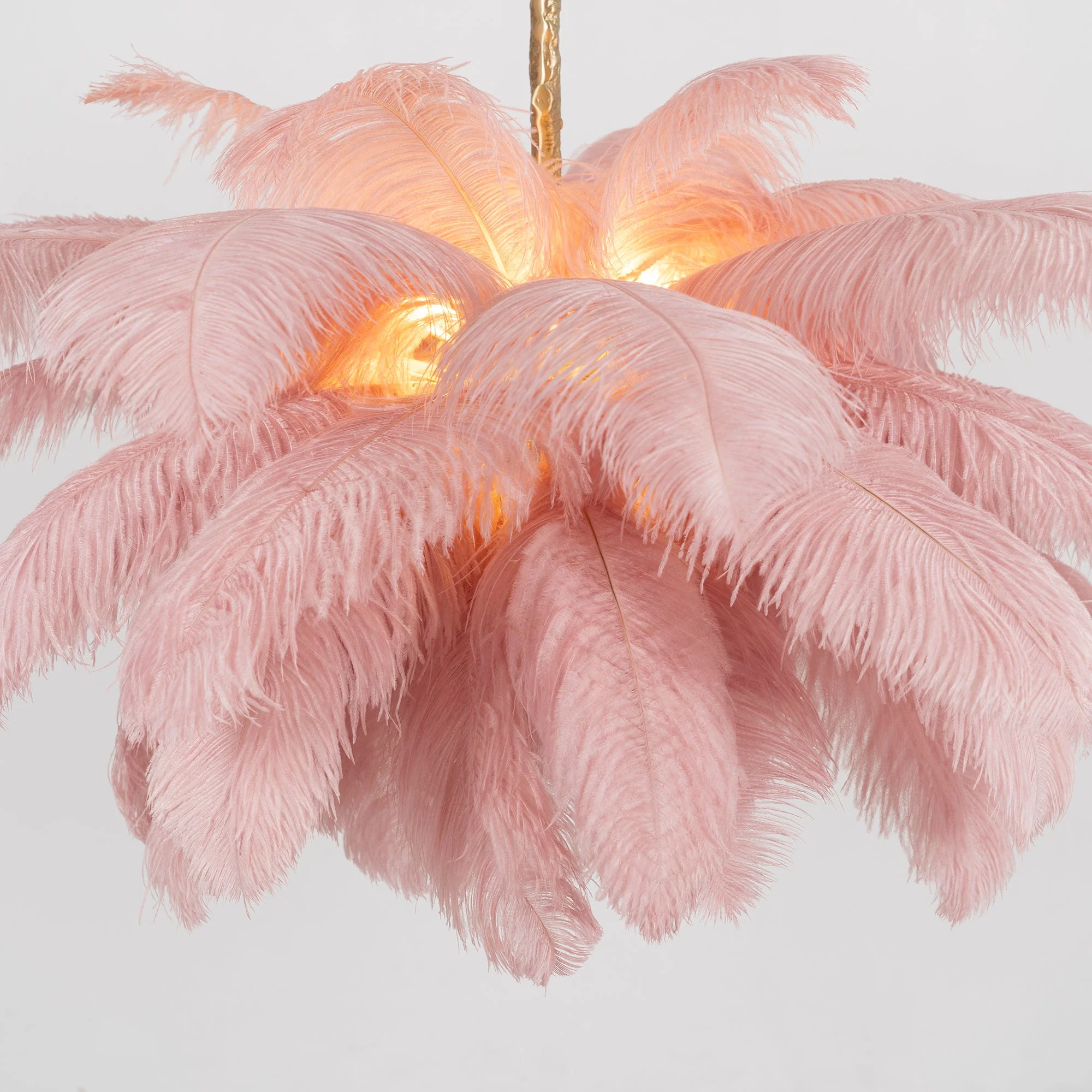 Люстра Ostrich Feather - ∅110см x 90см, серебро, белый