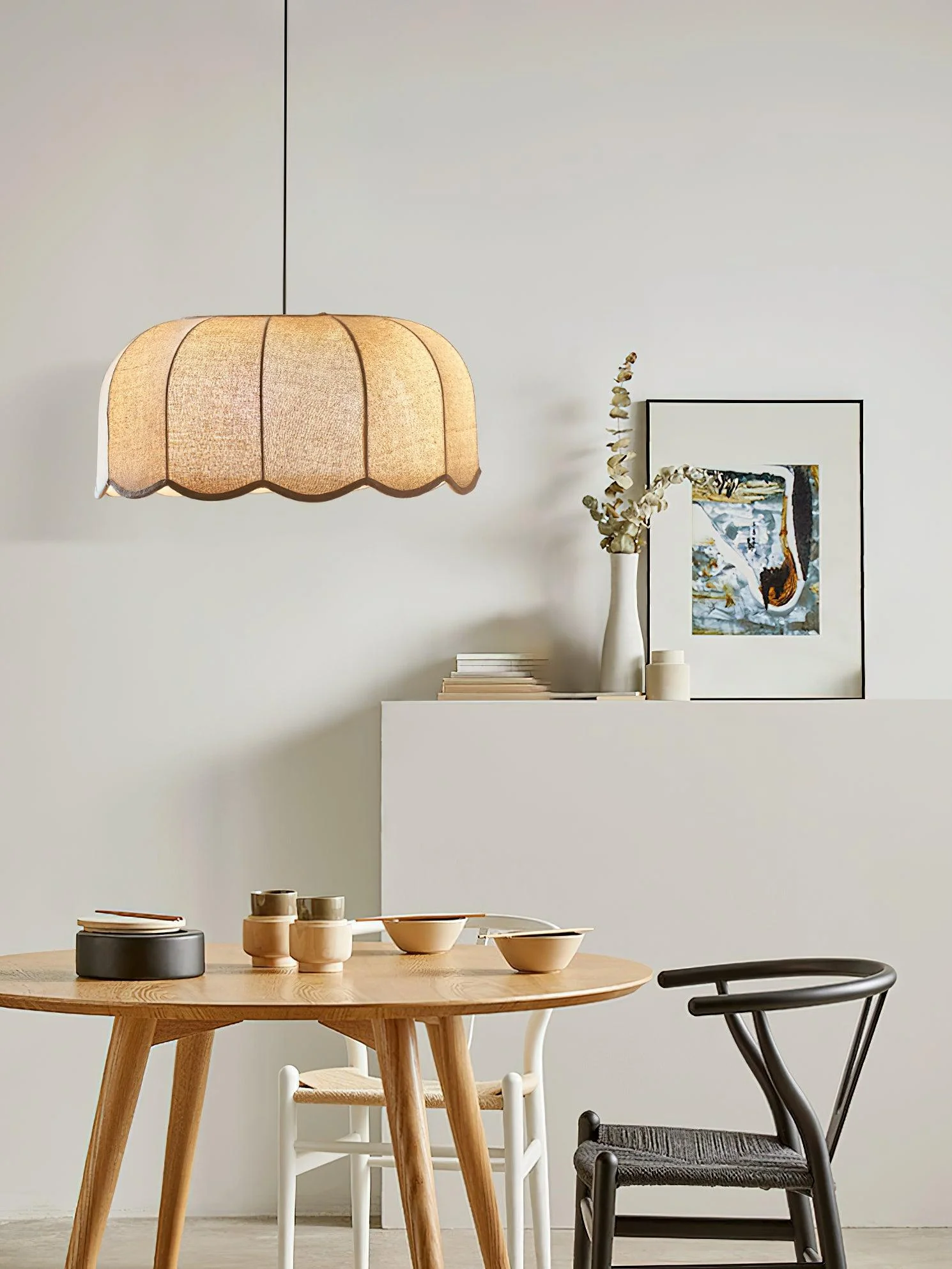 Подвесной светильник Banana Leaf - ∅55см x 25см, бежевый