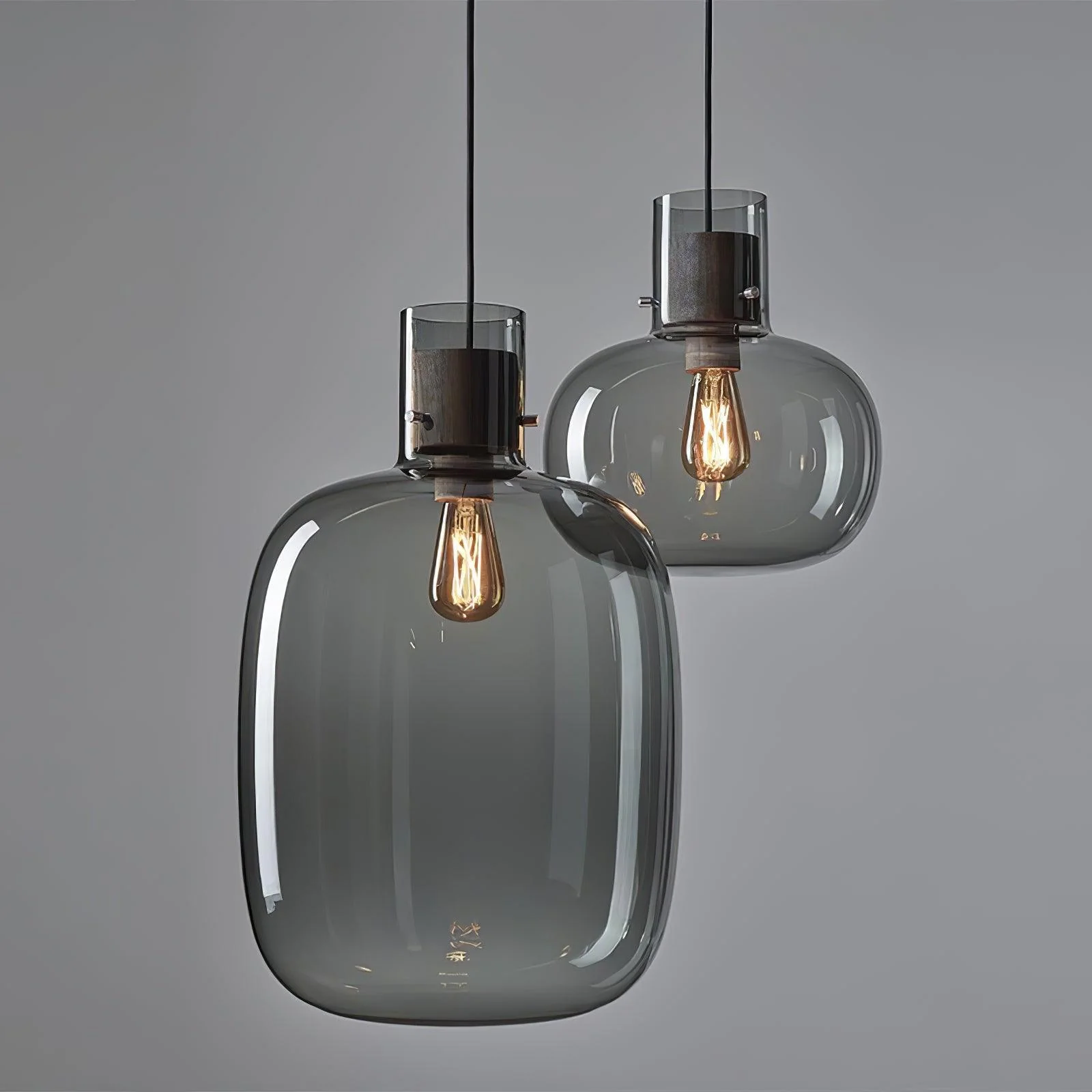 Подвесной светильник Cambre Glass - ∅25см x 28см, дымчато-серый
