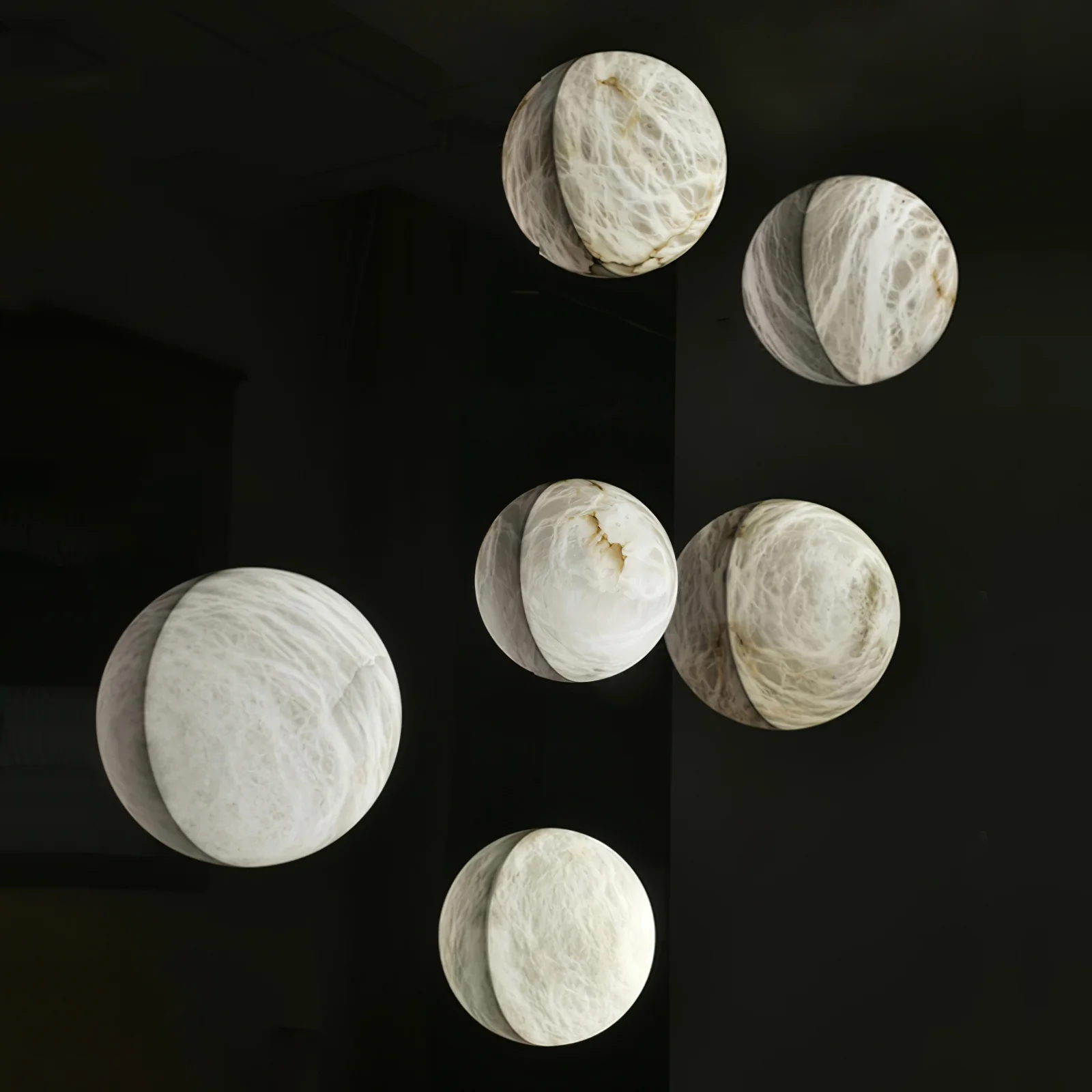Настенный светильник Snowflake Alabaster - ∅20см x 20см, теплый свет, 2 шт