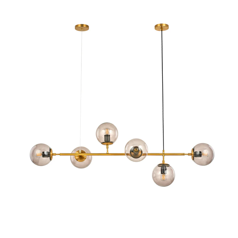 Люстра Orb - 120см х 45см, черный, янтарь