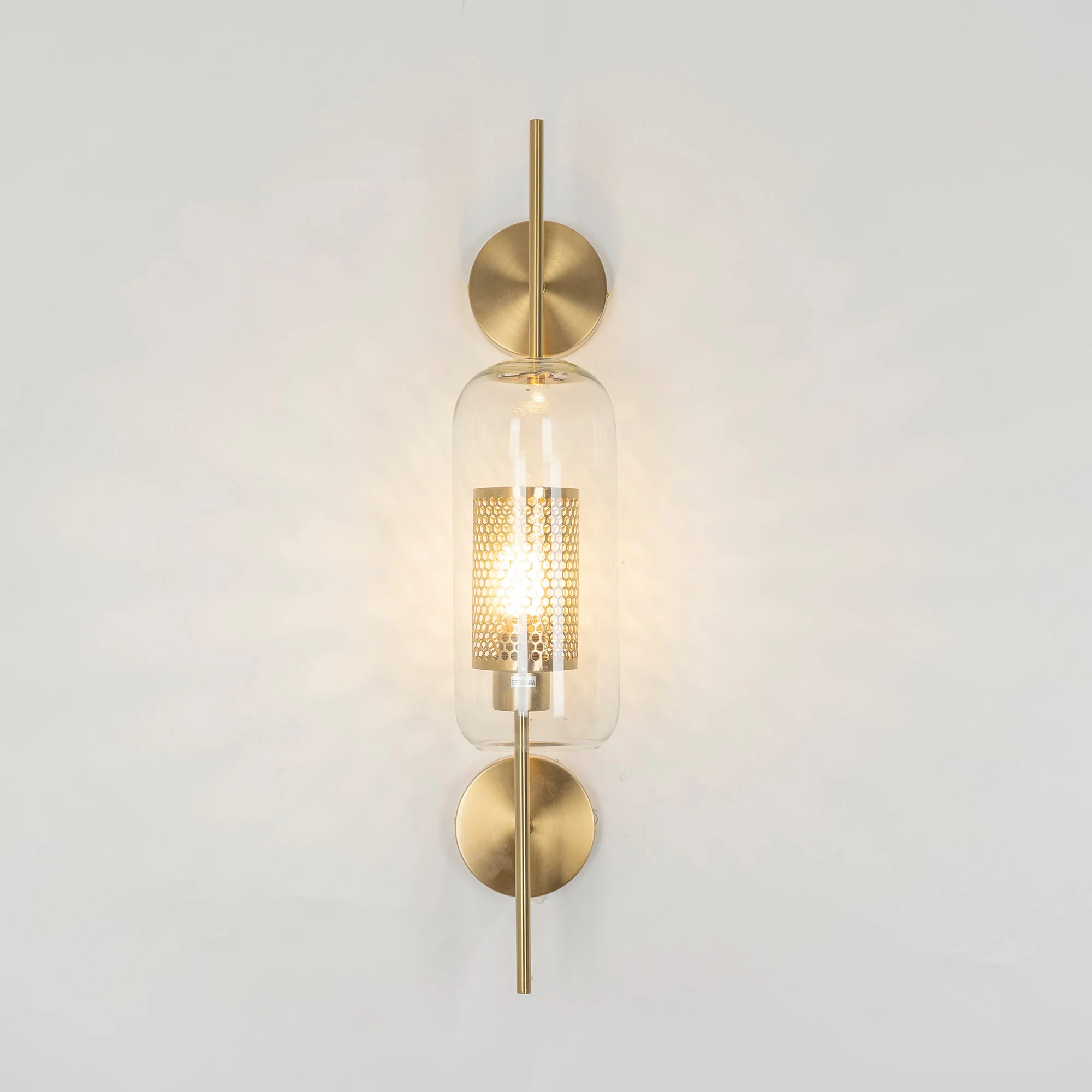 Настенный светильник Chiswick Glass - ∅13см x 67см, серебряный, стекло, 2 шт