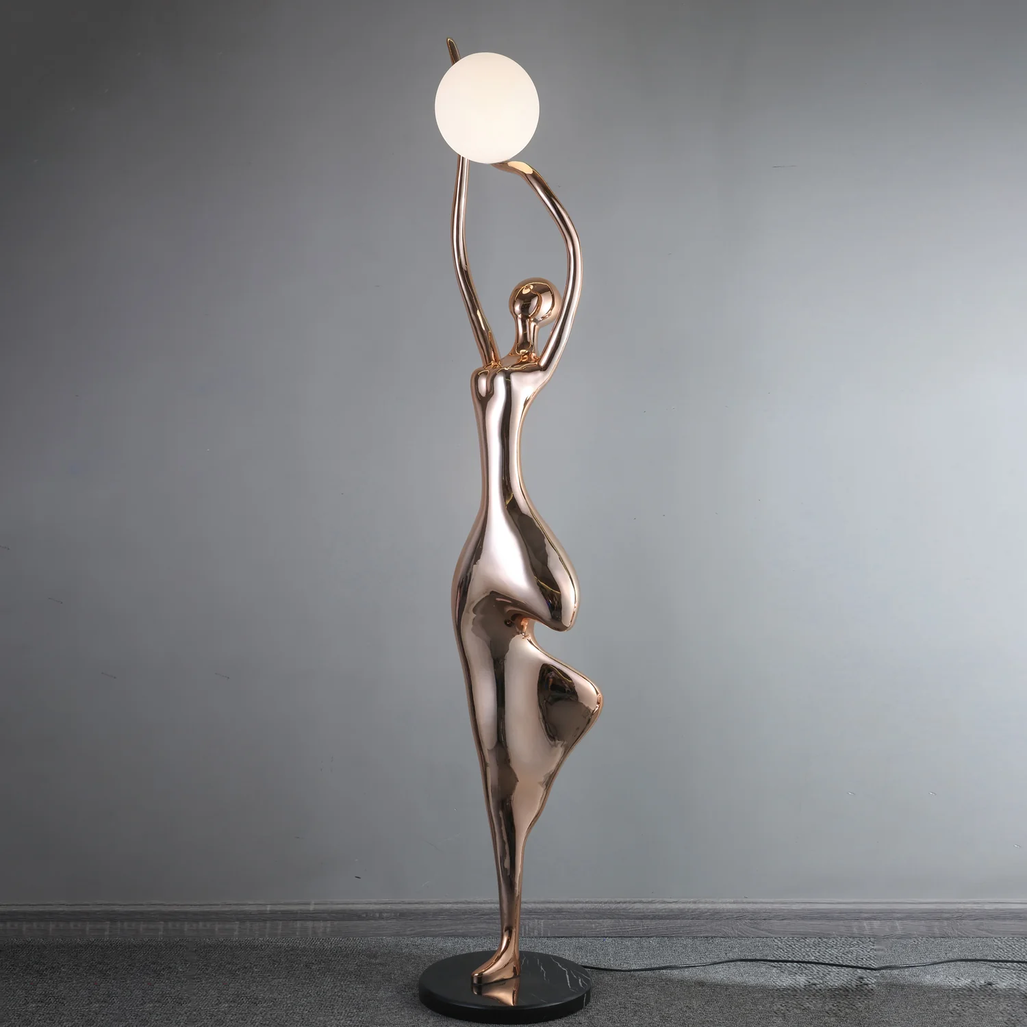 Торшер Yoga Sculpture - ∅38см x 192см, розовое золото