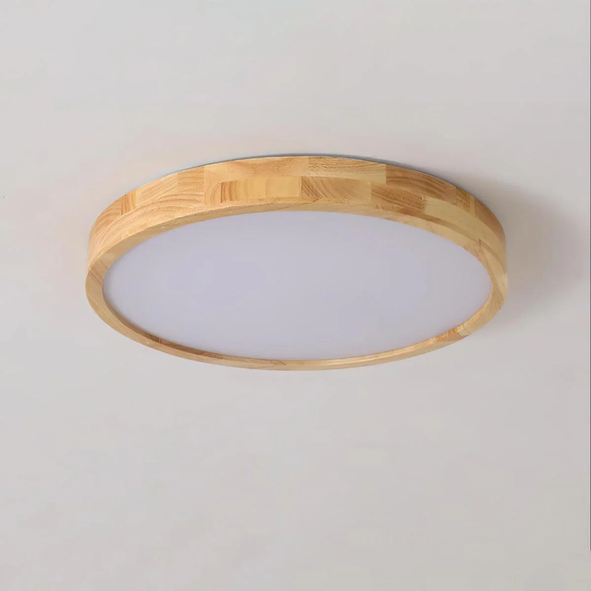 Потолочный светильник Wooden Geometric - ∅40см x 7см, дерево, теплый свет