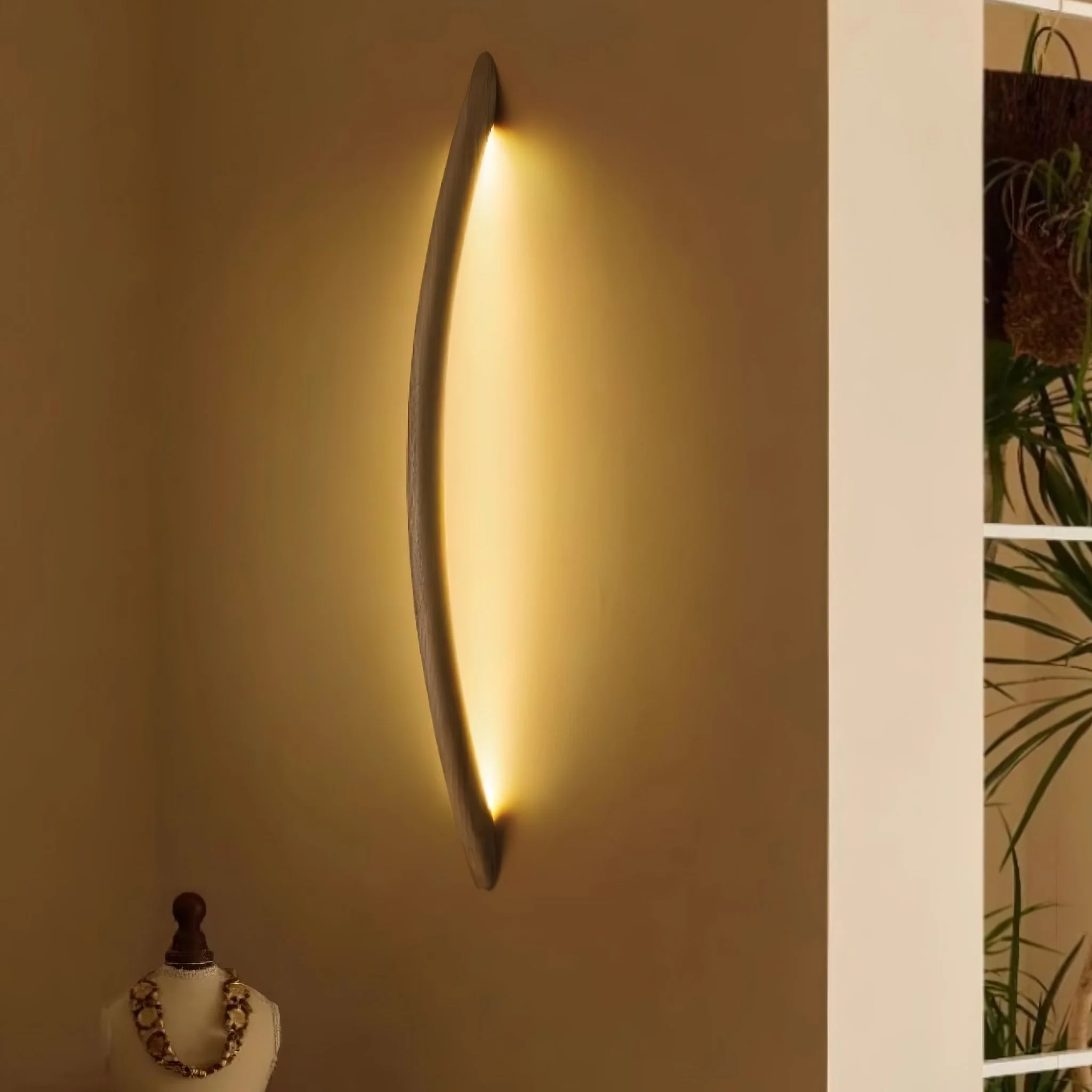 Настенный светильник Linea Wood - ∅10см x 60см, орех