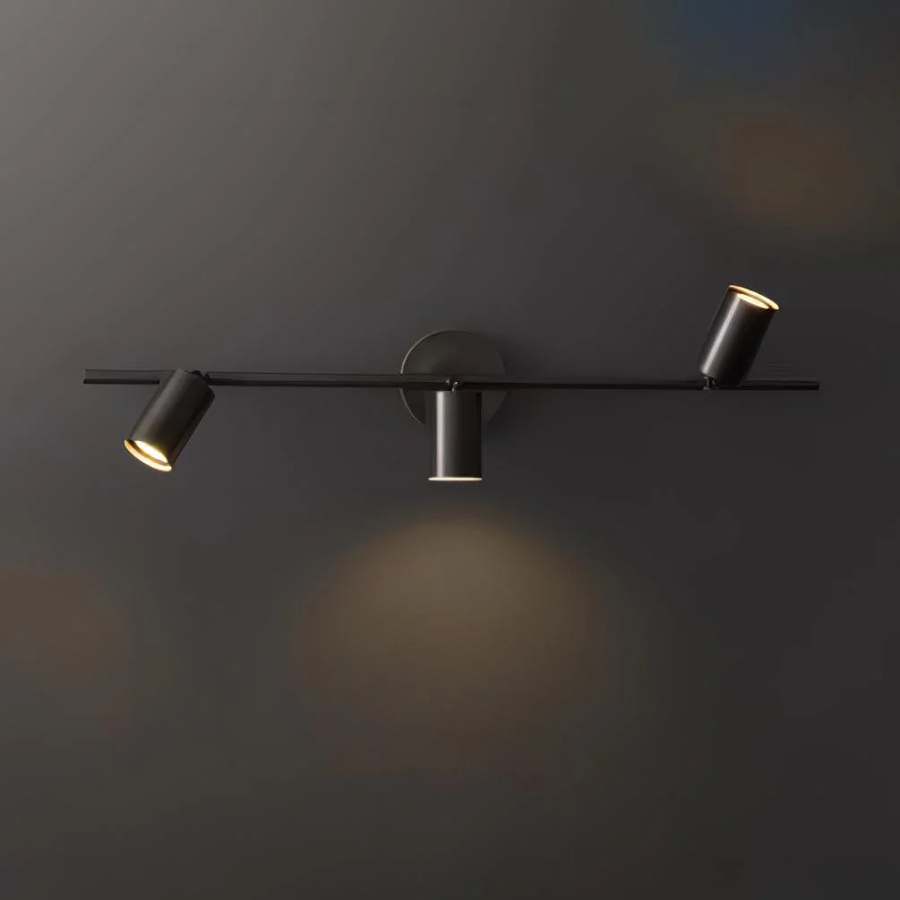 Rotatable Spotlight Wall Light - 2 heads Set of 2 / Black brushed gold