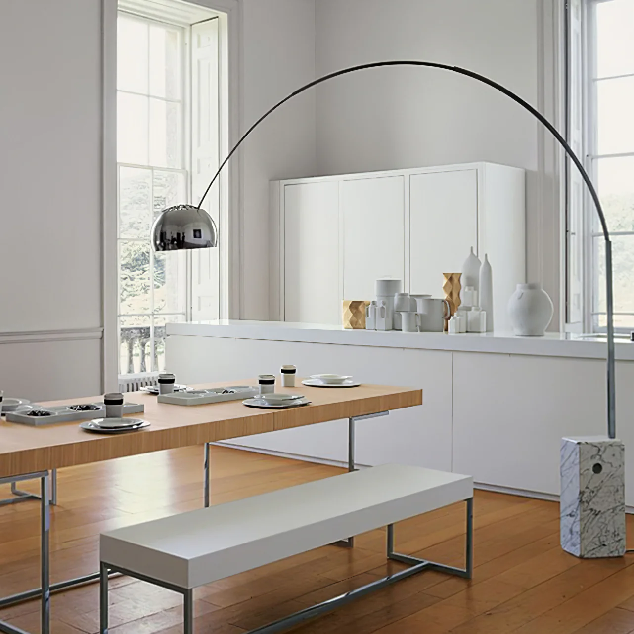 Arcadia Luxe Floor Lamp - W 66.9″ x H 74.8″/ W 170cm x H 190cm / Square Tube / AU plug