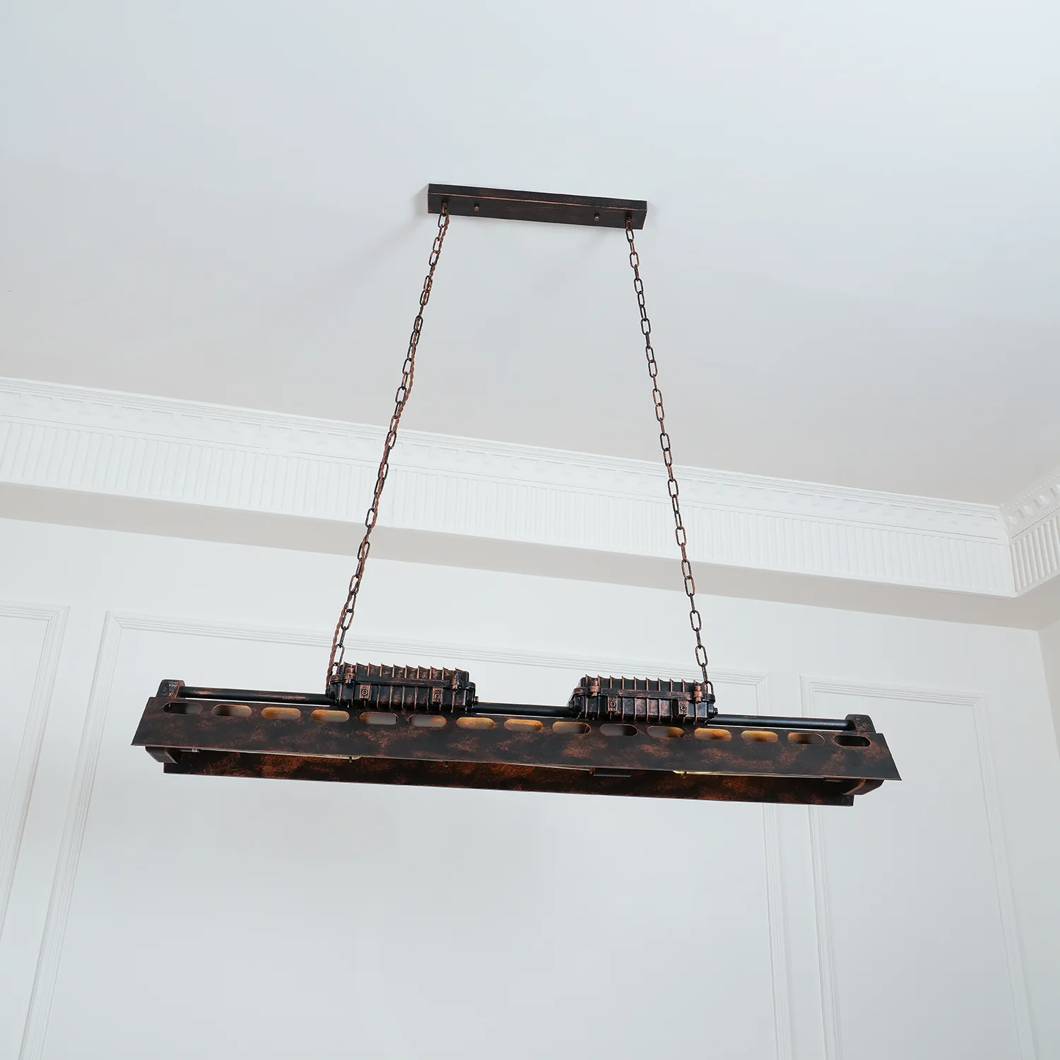 Люстра Industrial Steampunk - 96см x 19см x 23см, ржавчина