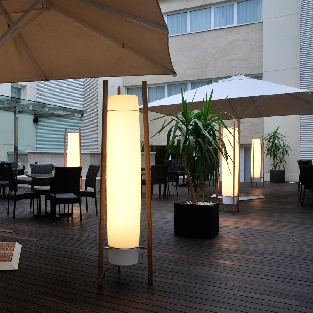 Side LED Floor Lamp - ∅ 17.7″ x H 63″ / Dia 45cm x H 160cm / Walnut & White / AU plug