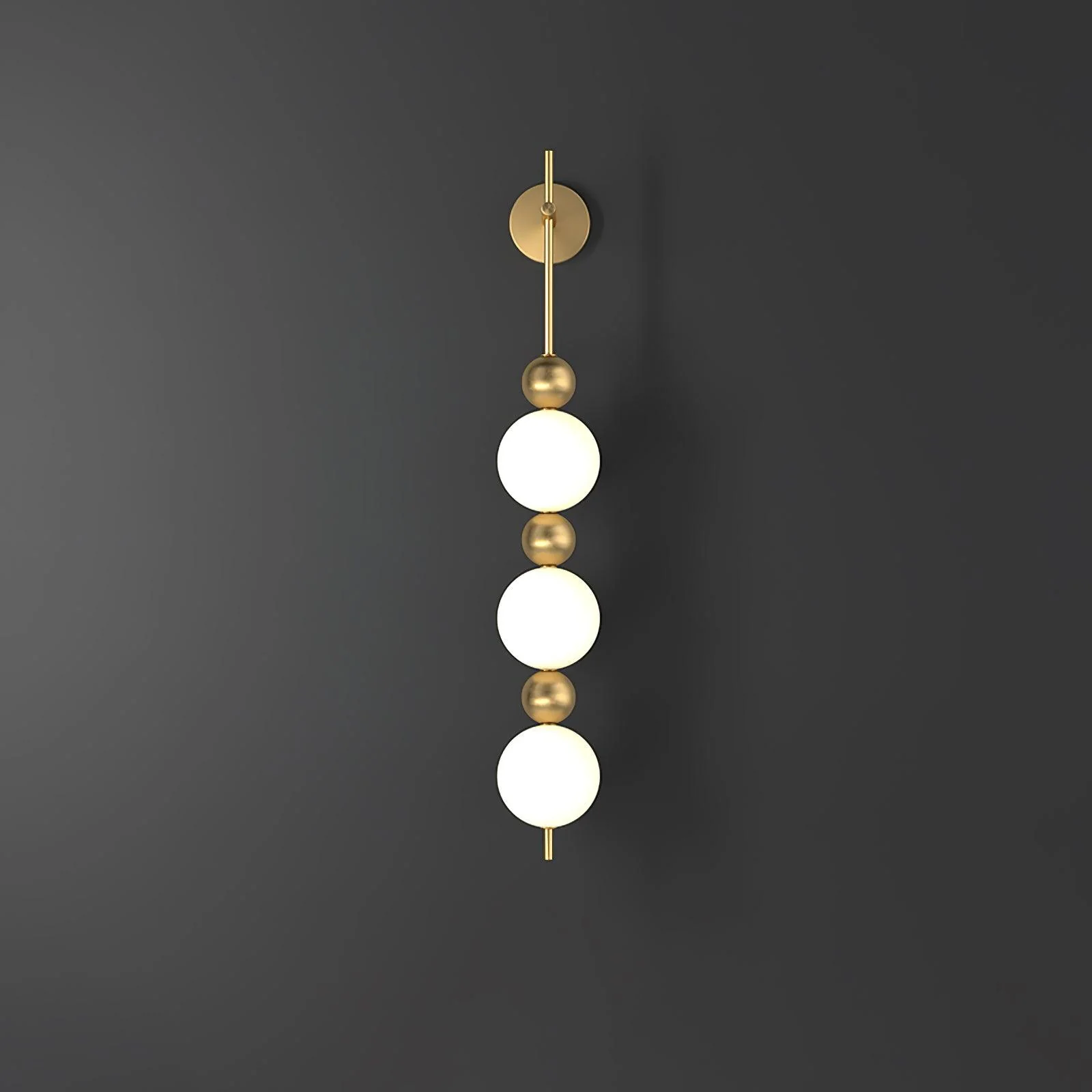 Candied Haws String Wall Lamp - ∅ 10.2″ x H 32.3″ / ∅ 15cm x H 82cm Set of 2 / Gold & White / Warm Light