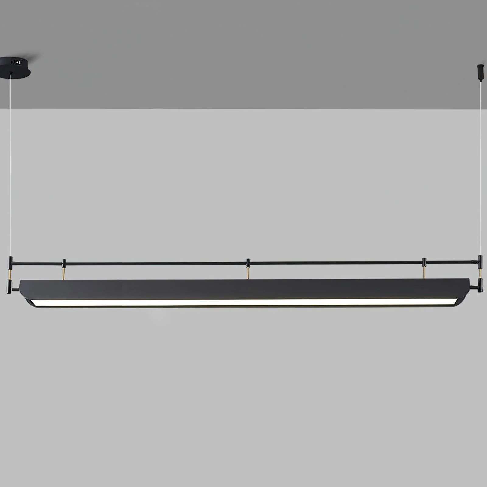 Люстра Dessau - 150см x 10см x 150см, черный, белый, теплый свет