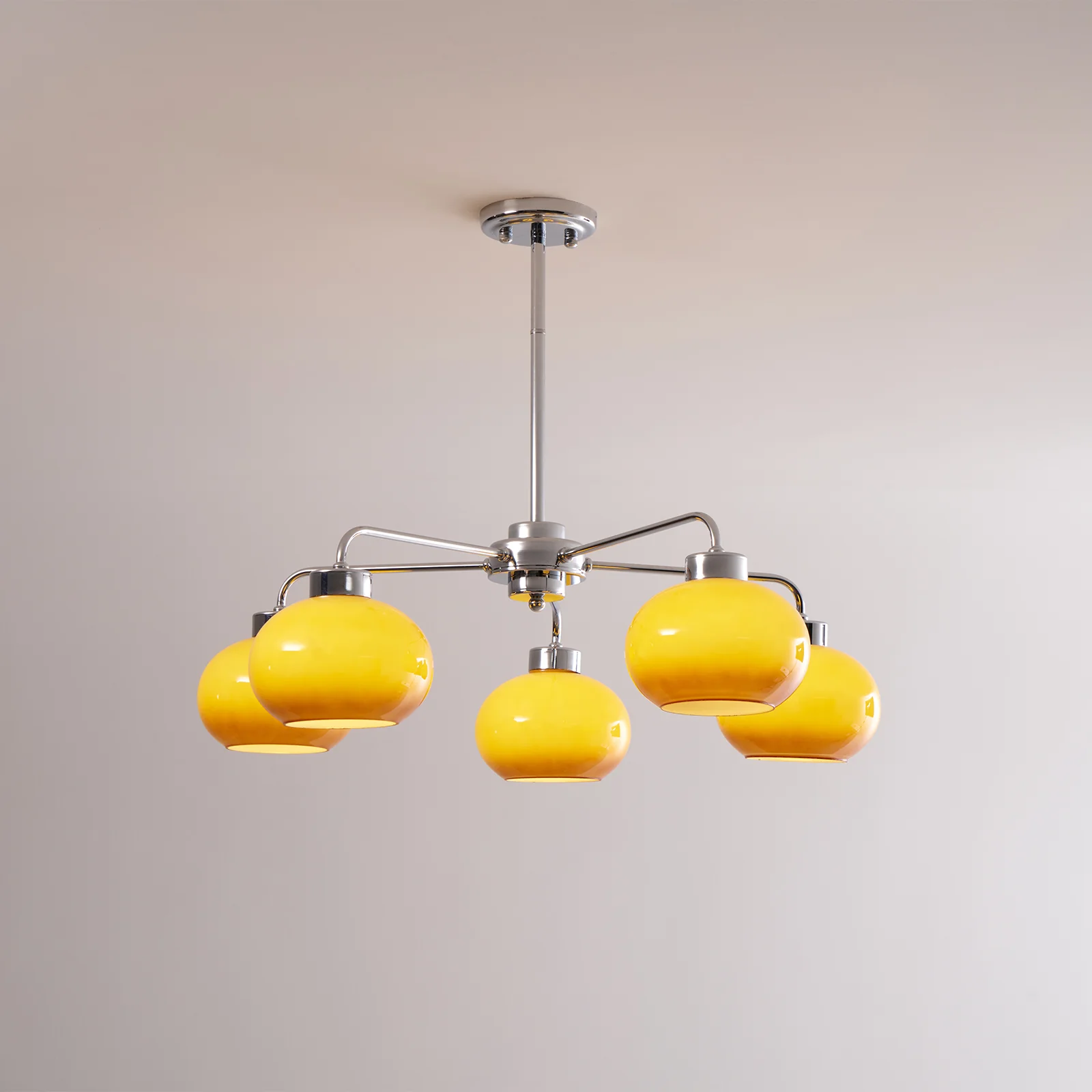 Люстра Oval Persimmon - 8 плафонов ∅85см x 15см, хром, белый