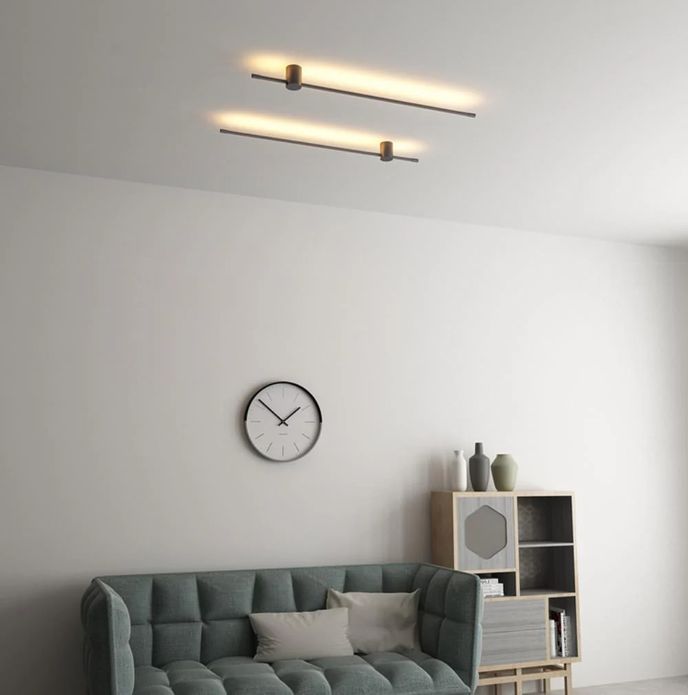 Linear LED Wall Light - Model C Set of 2 / Black / Cold Light