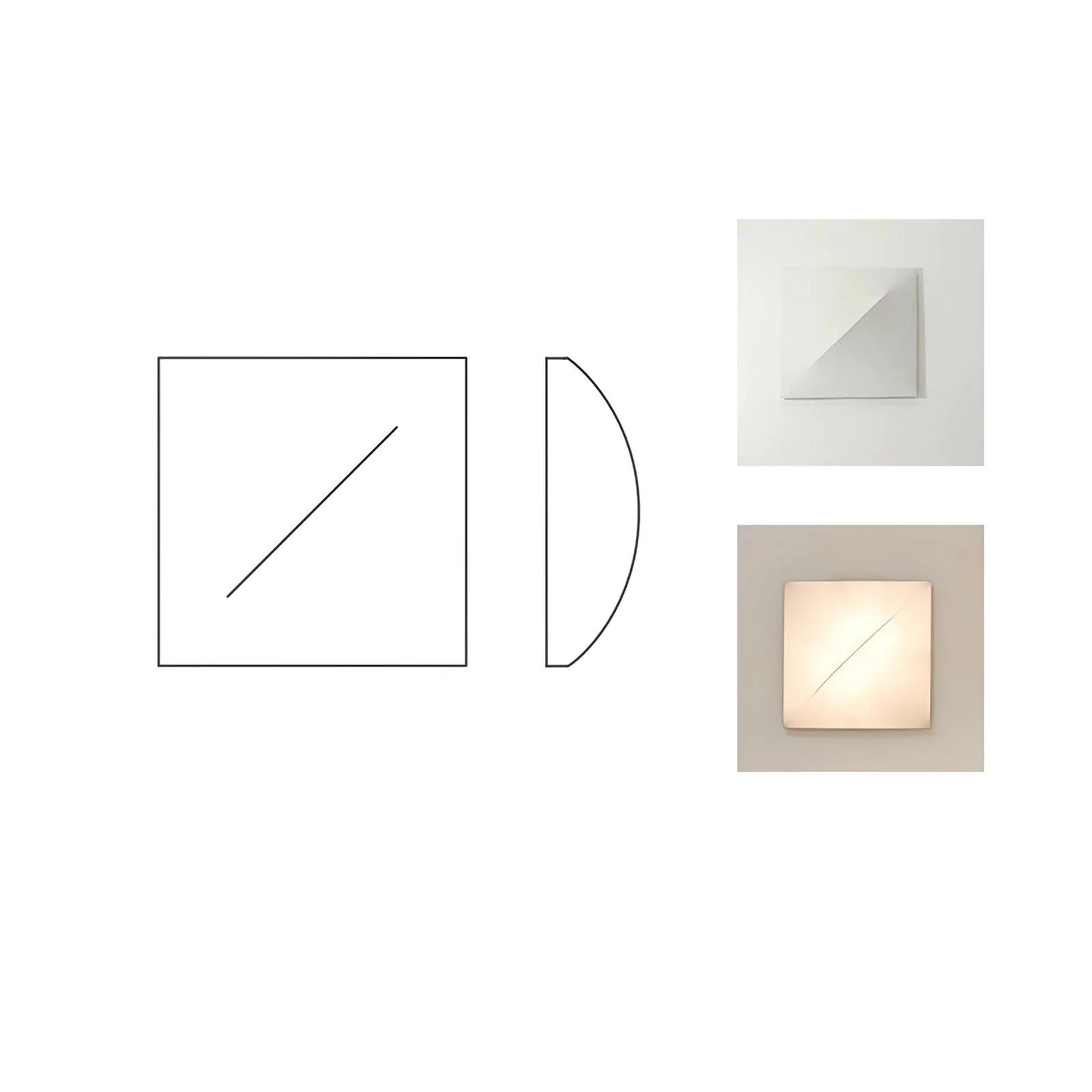Настенный светильник Geometric Series - квадрат, 100см x 100см, белый, теплый свет