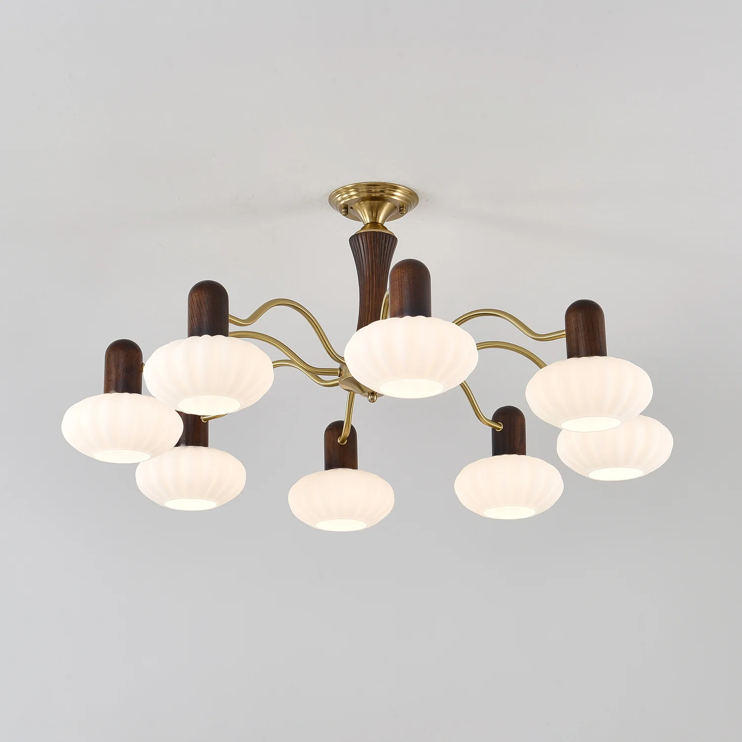 Люстра Walnut Color Embrace - 3 плафона ∅72см x 40см, орех, золотой