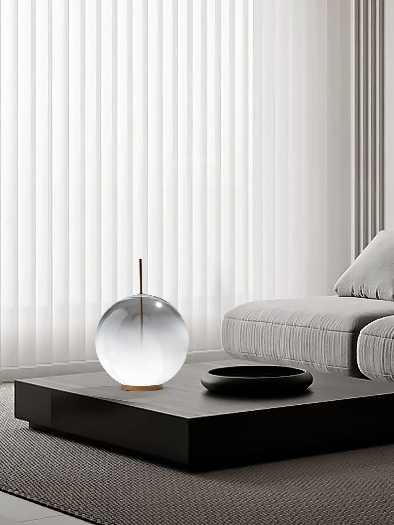 Настольный светильник Tindari Glass - ∅25см x 36см, прозрачный
