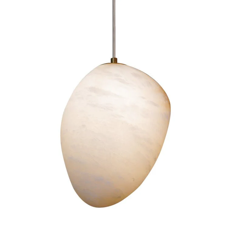 Подвесной светильник Pebbles Alabaster - модель B ∅19см x 25см, латунь, белый