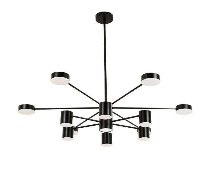 Люстра диммируемая Kink Light  Мекли черный (4000K) с пультом ДУ 07649-13D,19