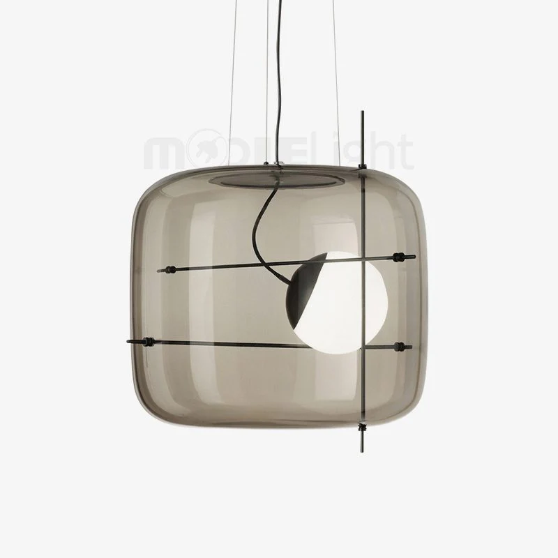 Подвесной светильник Plot Glass - ∅38см x 28см, прозрачный, черный