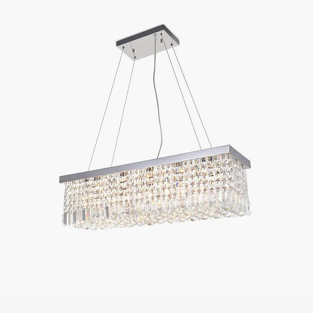Люстра Crystal Raindrop - 100см x 19см, хром