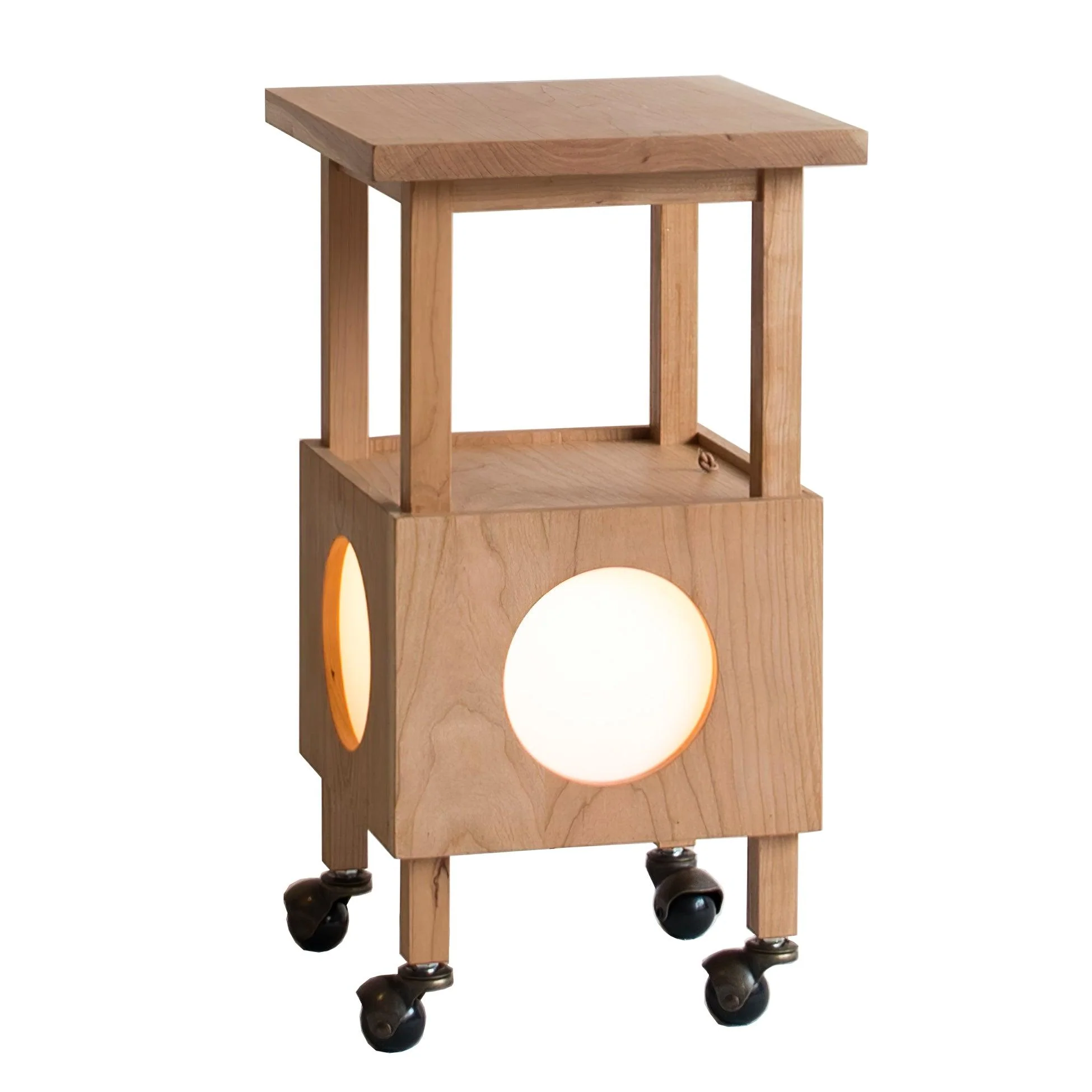 Настольный светильник Cubby Mobile - 30см x 30см x 55см, цвет вишни, матовый белый