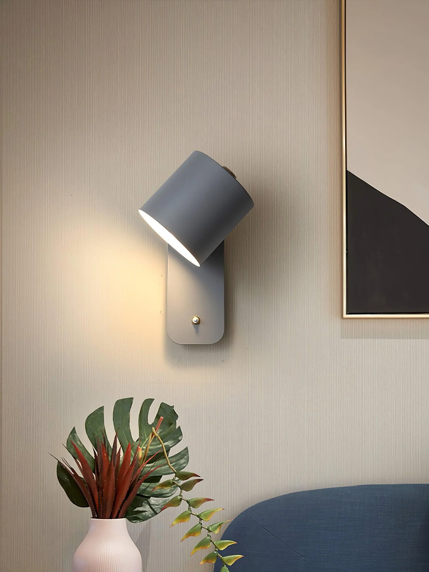 Настенный светильник Rotatable Cylinder Plug-in - ∅13см x 30см, белый
