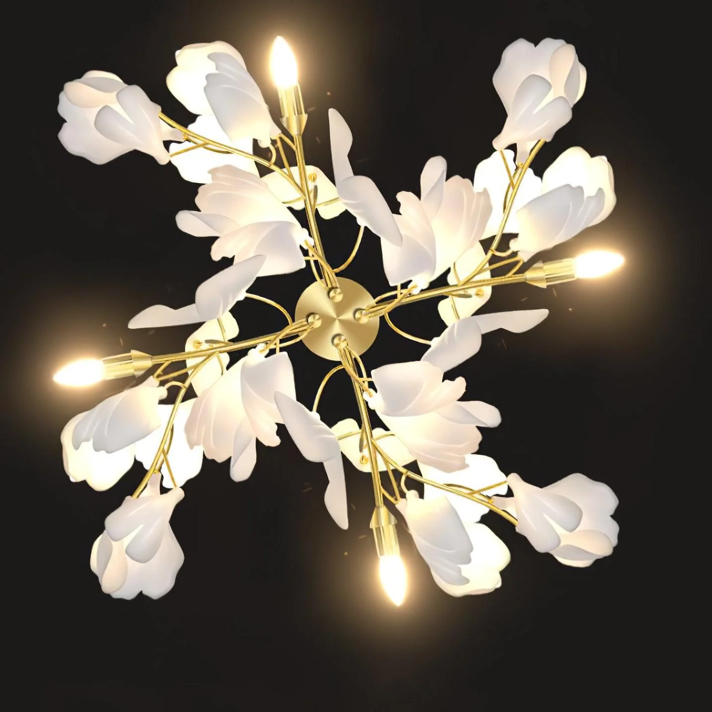 Настенный светильник Gingko Flowers Plug-in - ∅30см x 60см, золотой, белый