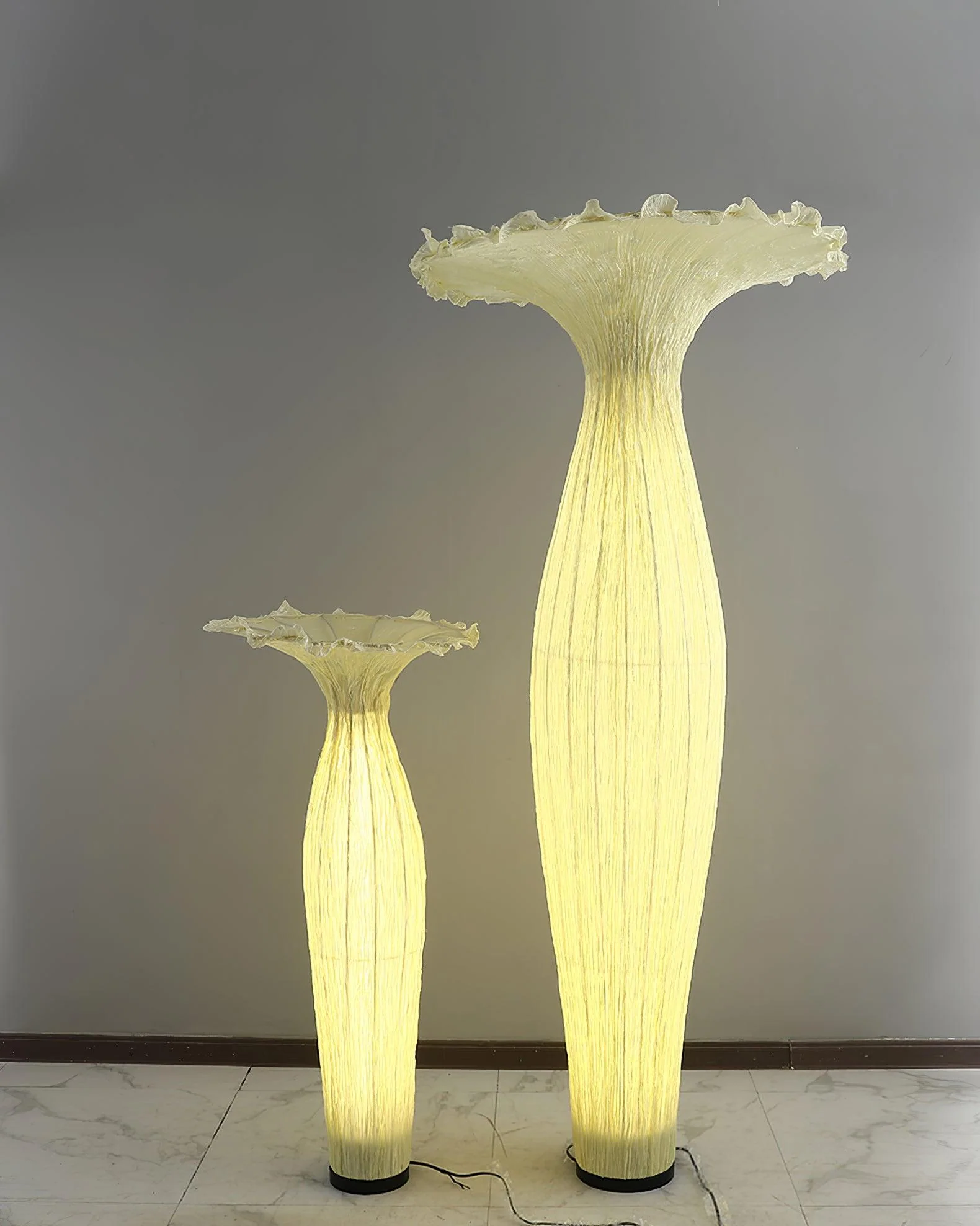 Торшер Vase Fabric - ∅50см x 110см, бежевый