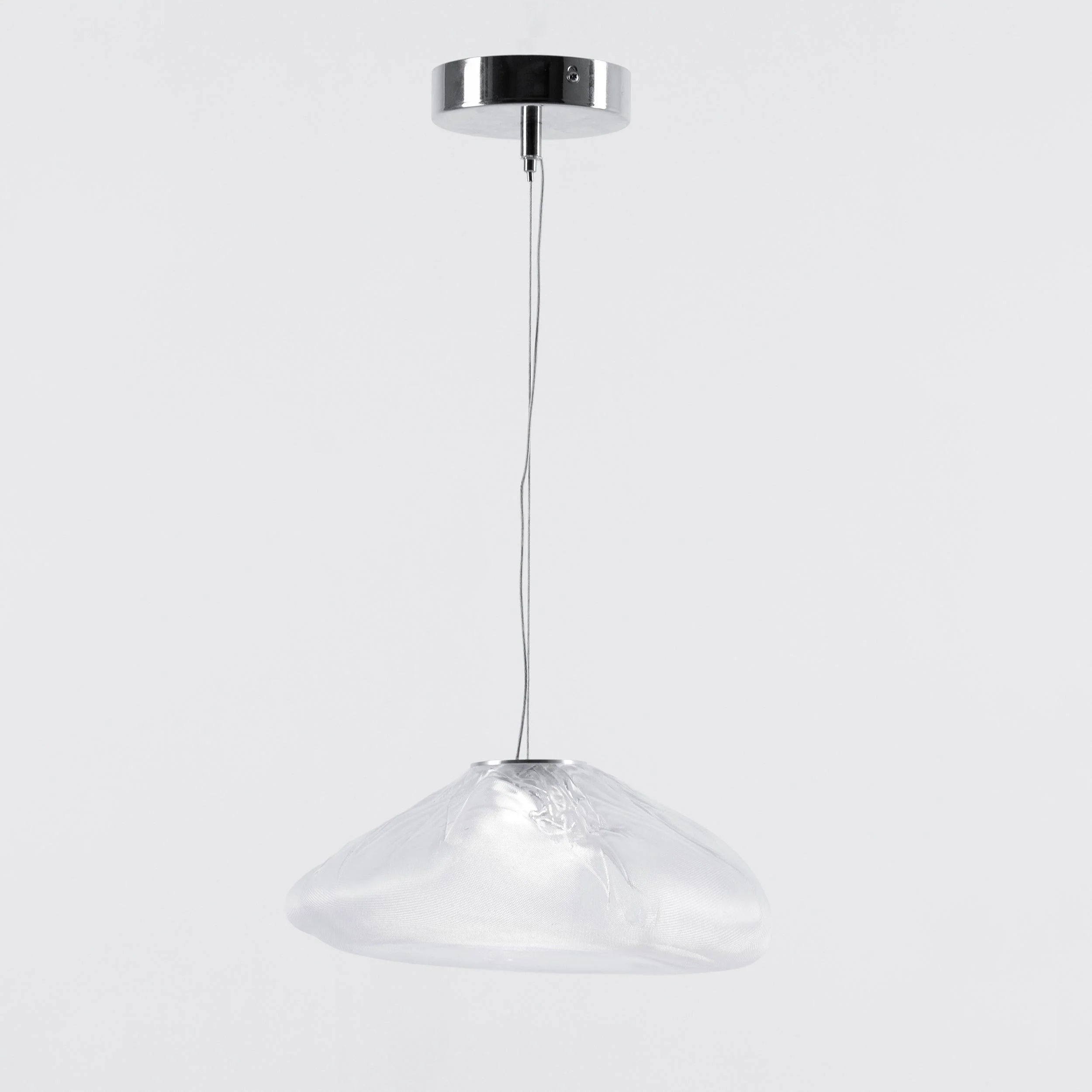 Подвесной светильник Blown Glass Mesh - 20 подвесов, круглое крепление, ∅20см, белый, стекло
