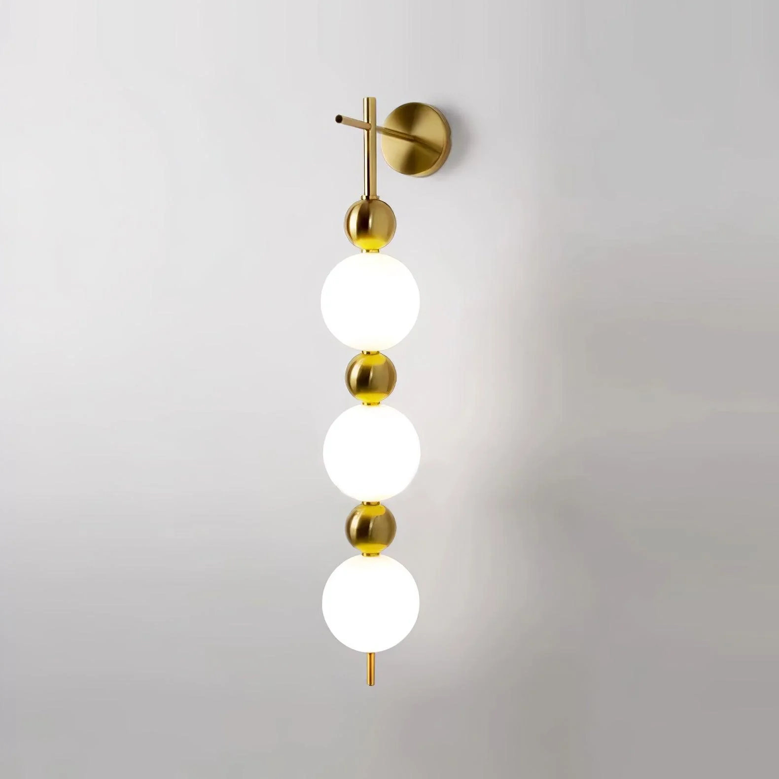 Candied Haws String Wall Lamp - ∅ 10.2″ x H 32.3″ / ∅ 15cm x H 82cm Set of 2 / Gold & White / Warm Light