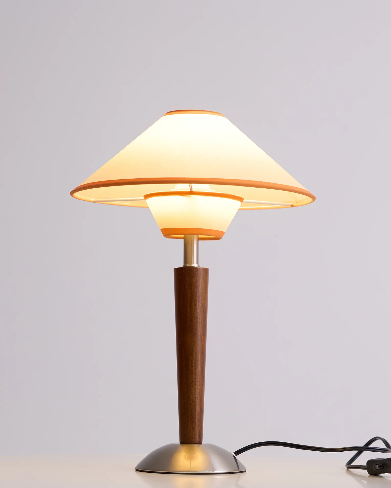 Настольный светильник Talonwood - ∅30см x 44см, белый, орех