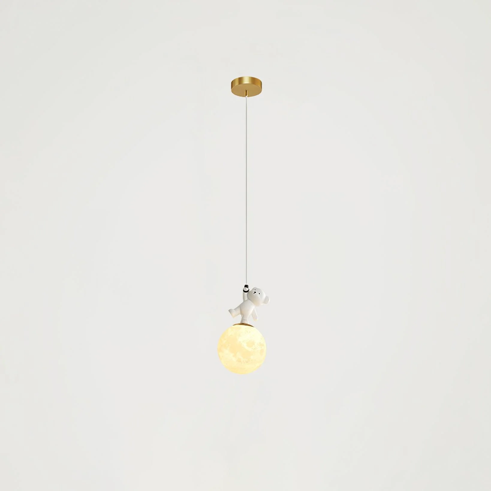 Подвесной светильник Animal And Moon - White dolphin ∅15см х 27см, хром