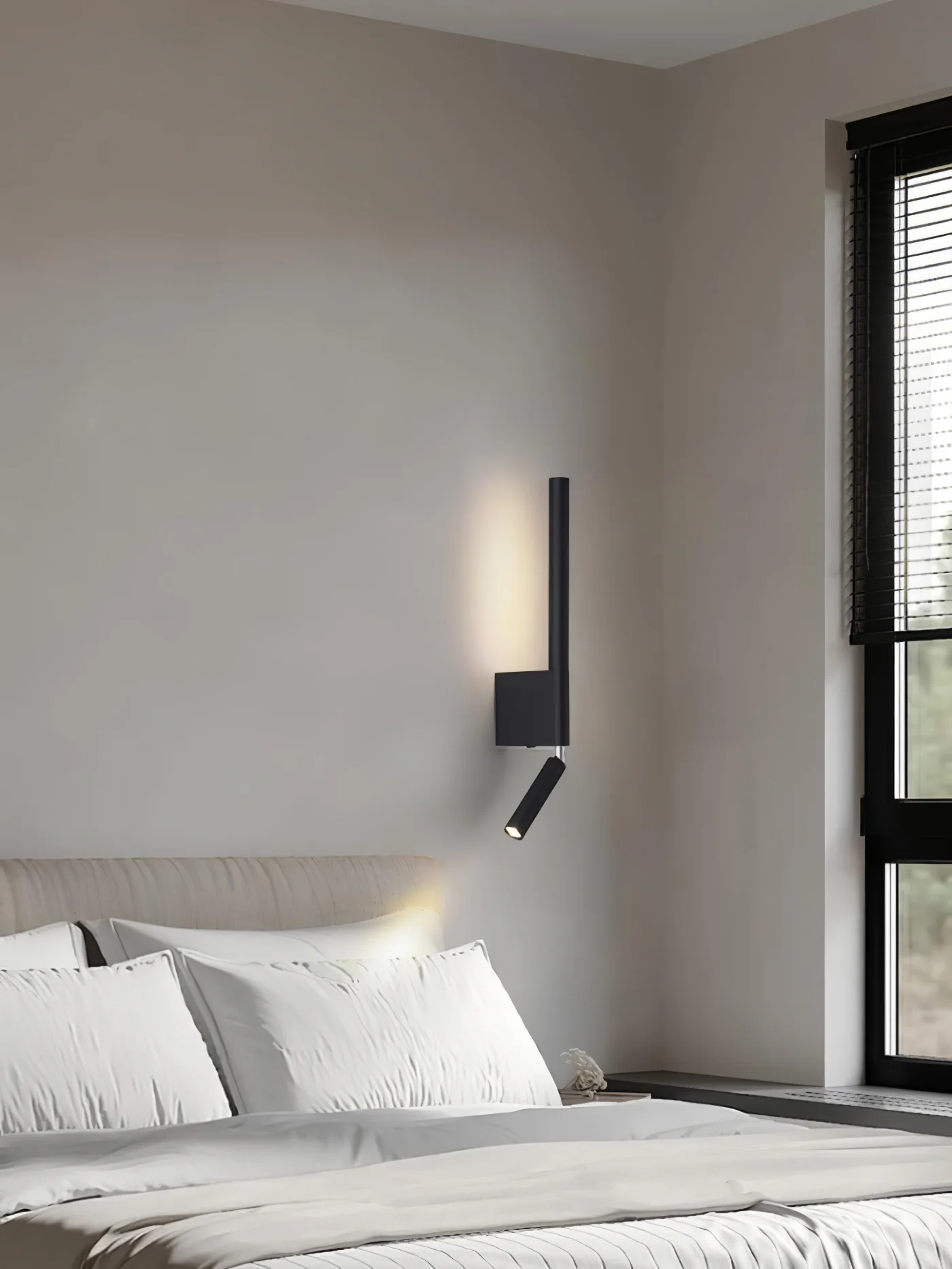 Настенный светильник Canut LED - ∅6см x 43см, черный, теплый свет