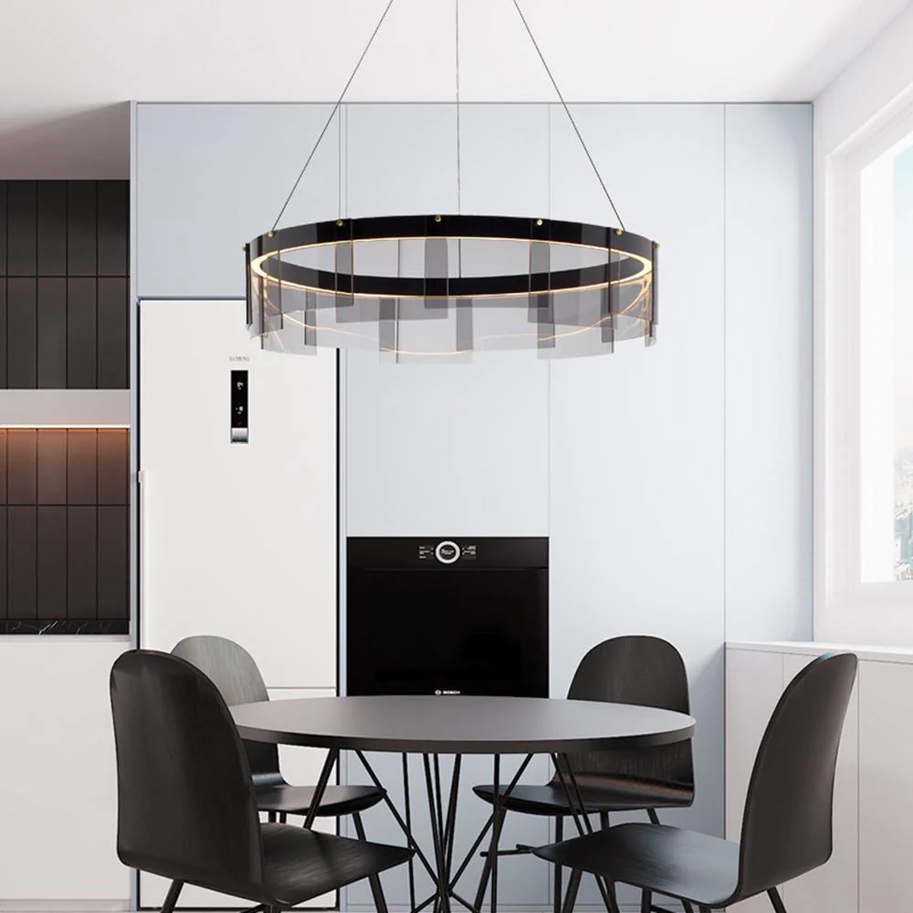 Люстра Stratos LED - ∅80см x 20см, черный, теплый свет