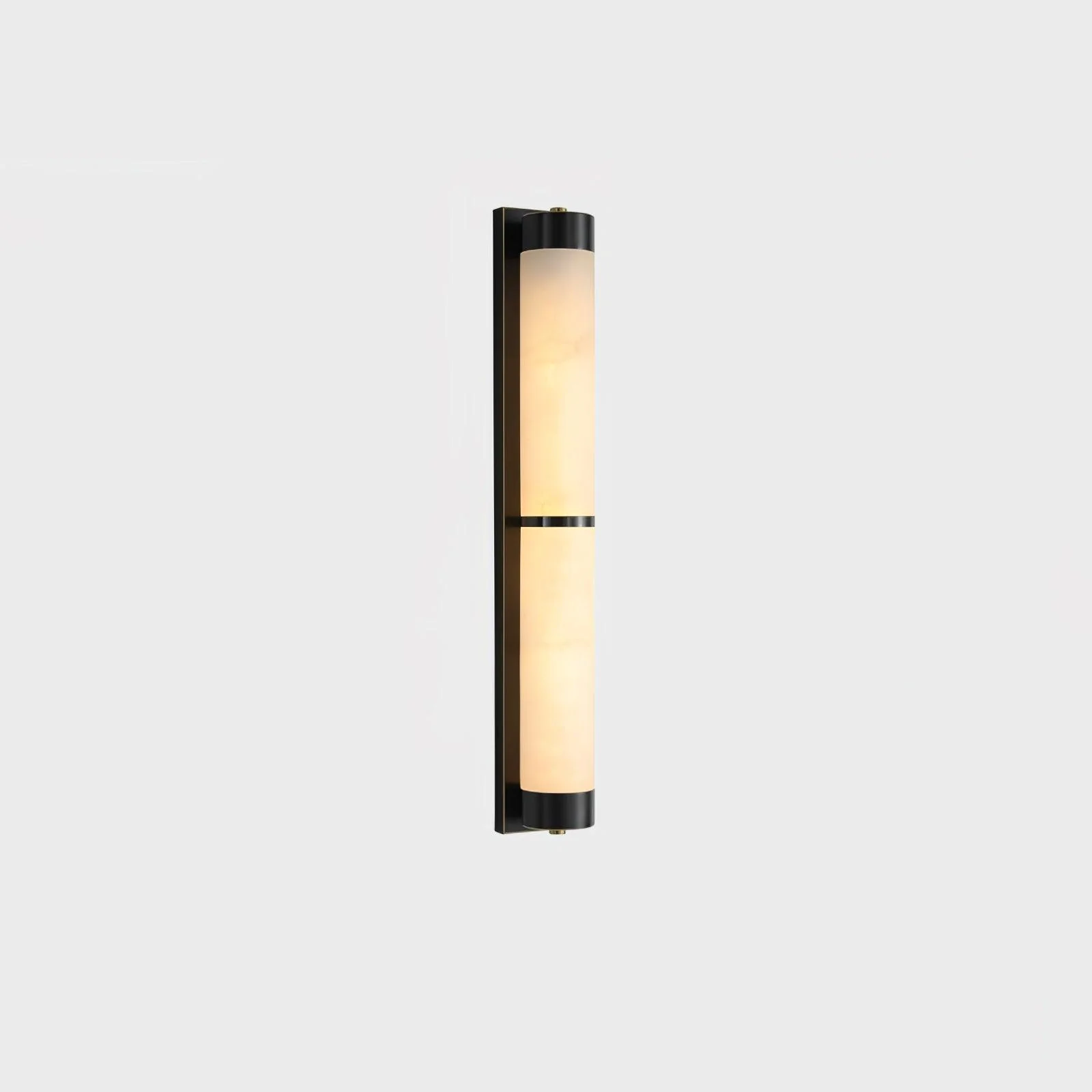 Настенный светильник Cylindra Alabaster Brass - модель B, ∅8см x 60см, черный, белый, холодный свет
