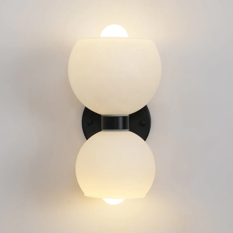 Round Pearl Sconce - Set of 2 / Brass / Smoke grey