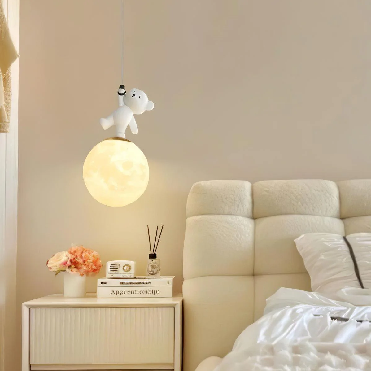 Подвесной светильник Animal And Moon - White dolphin ∅15см х 27см, хром