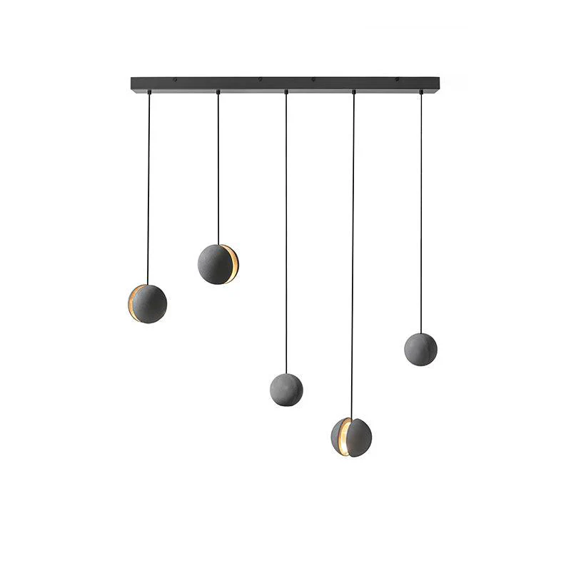 Подвесной светильник Moon Concrete - 2 плафона ∅24см x 150см, серый