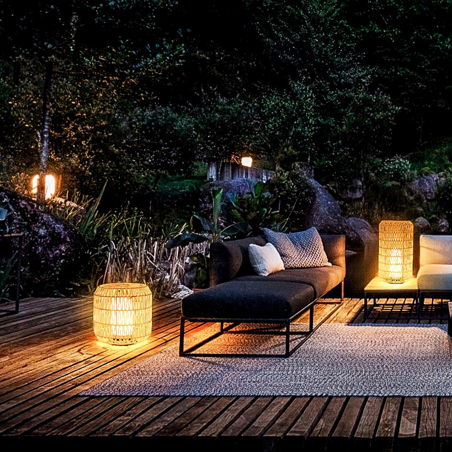 Настольный светильник Woven Rattan - модель A ∅31см x 52см, ротанг, теплый свет, проводной