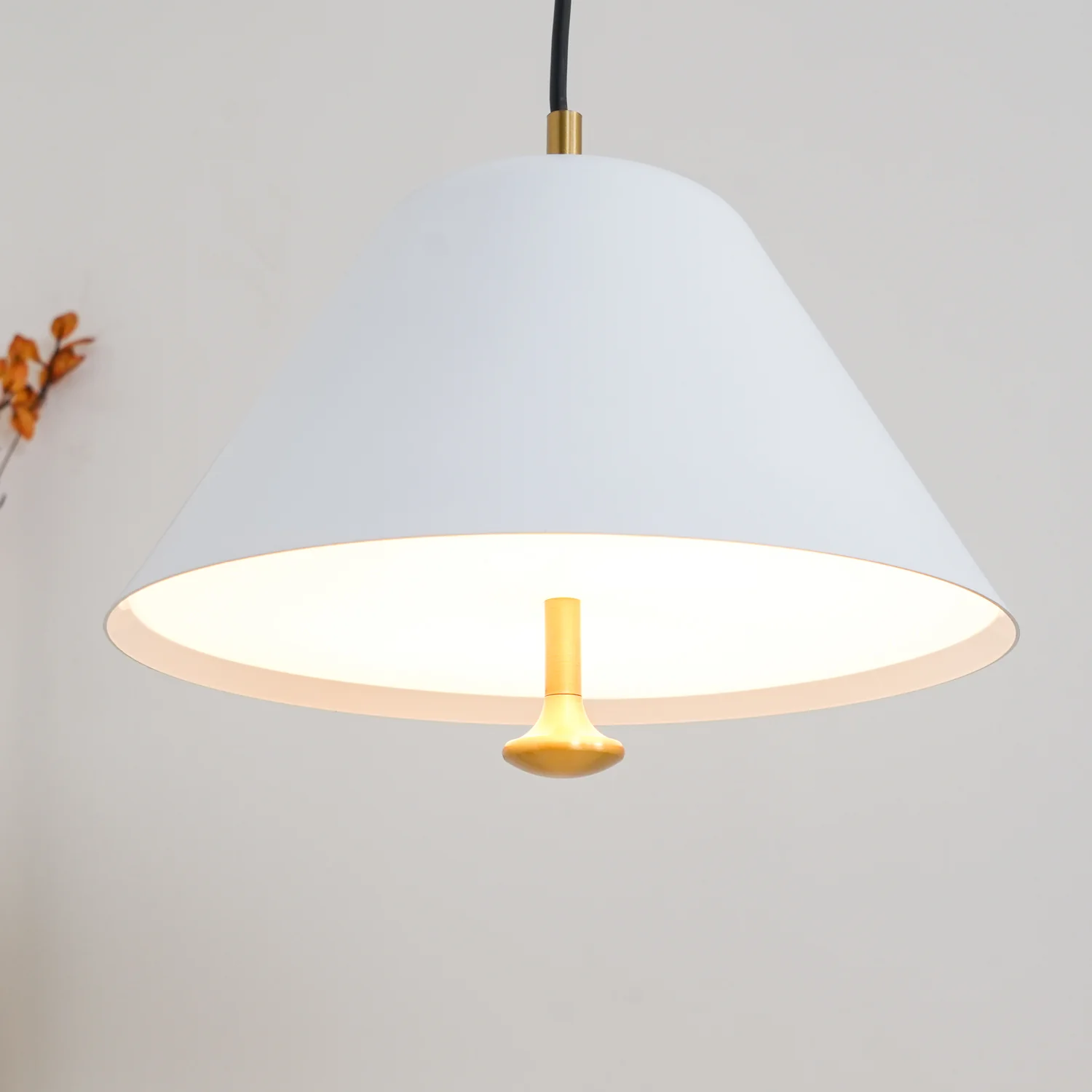 Подвесной светильник Minimalist - ∅28см x 150см, белый, черный
