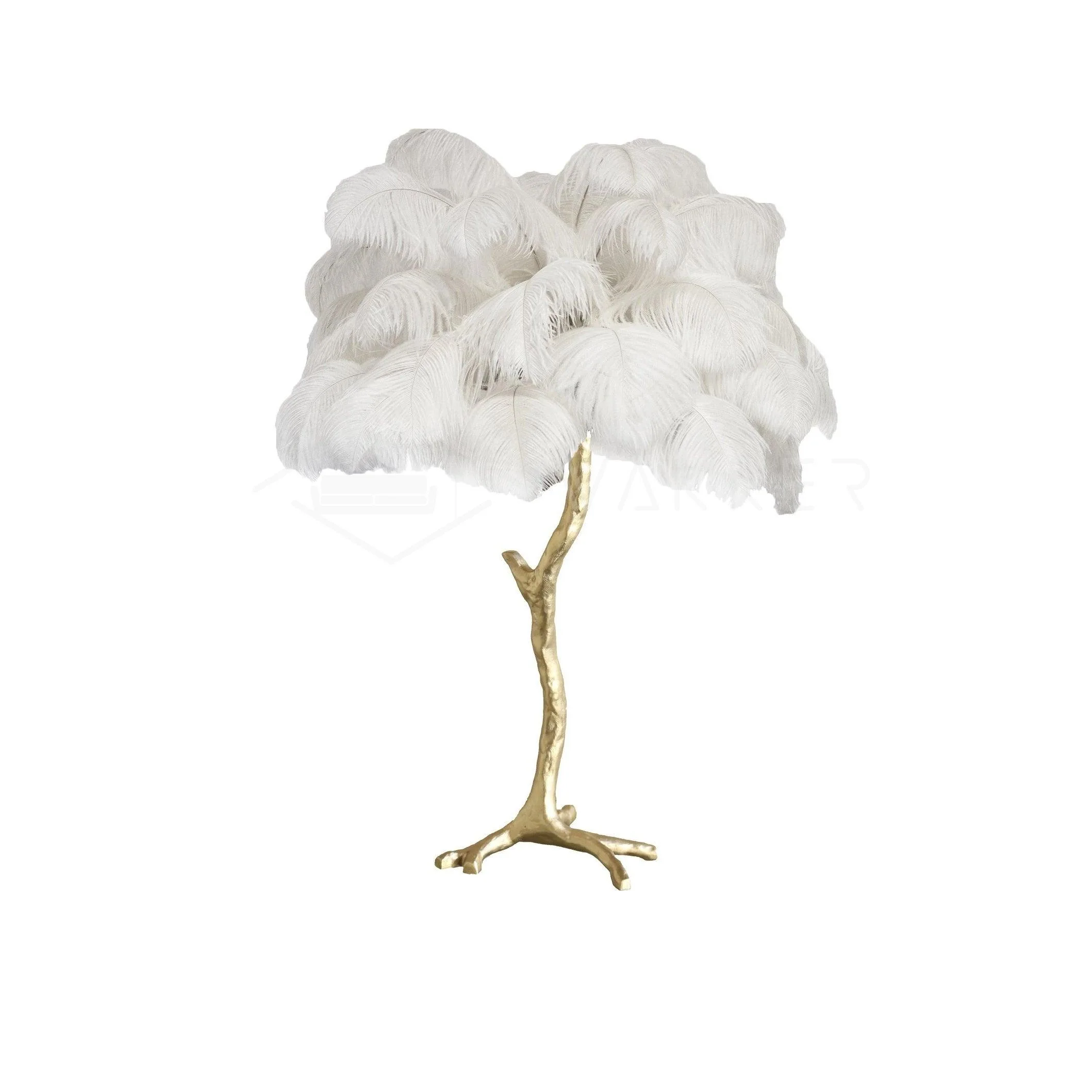 Настольный светильник Ostrich Feather - серебряный, темно-розовый