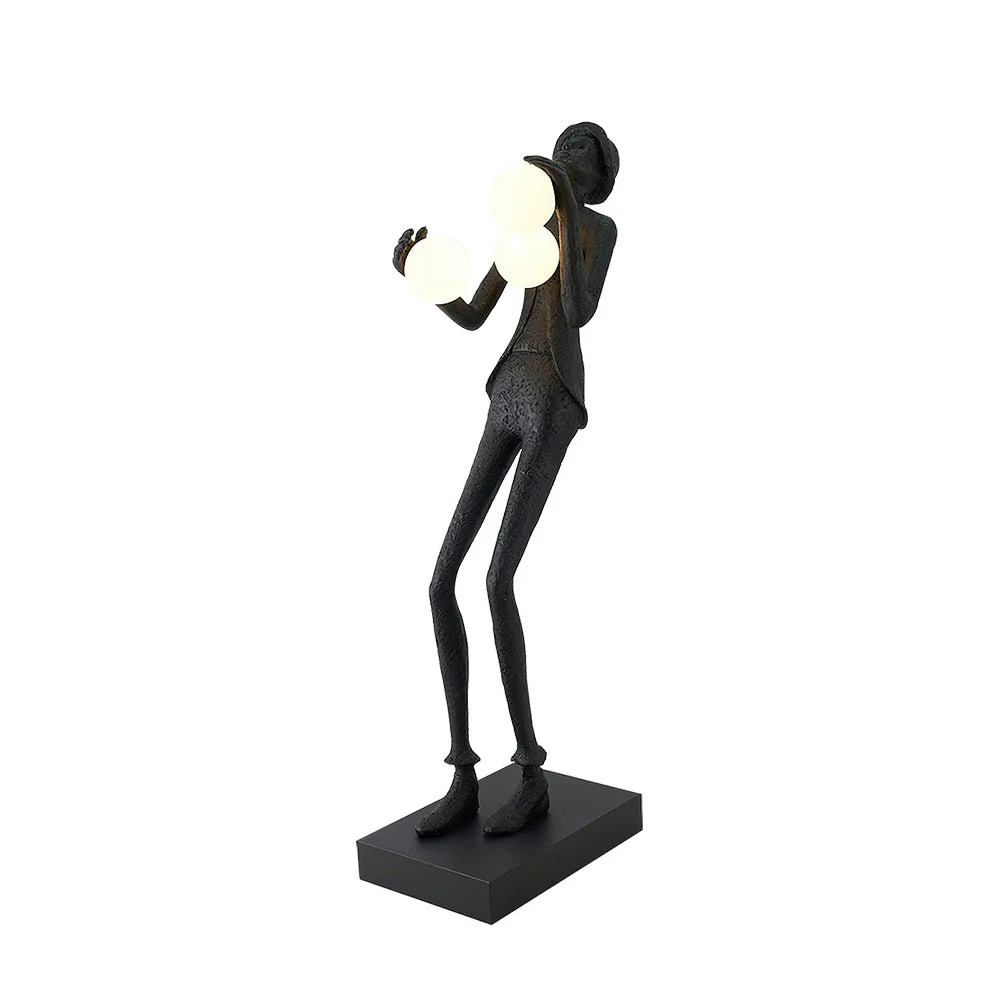 Торшер Gentleman Sculpture - ∅70см x 181см, черный, белый