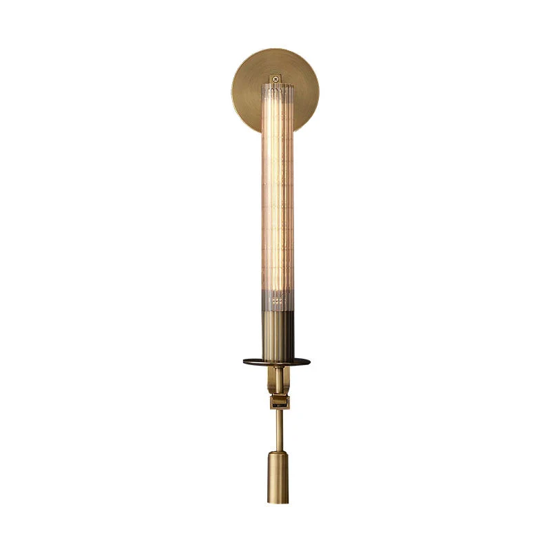 Настенный светильник French Classicism Plug-in - ∅12см x 71см, черный, прозрачное стекло