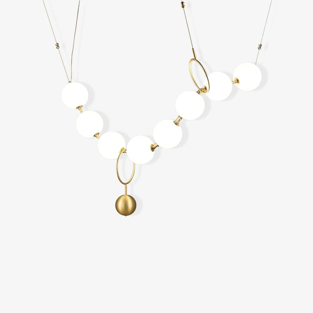 Подвесной светильник Necklace - 10 подвесов, модель A ∅10см x 150см, теплый свет