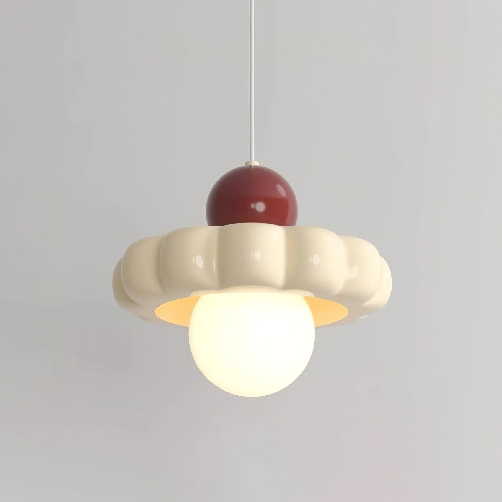 Подвесной светильник Cream Cloud - ∅19см x 11см, молочный кофе, кофе