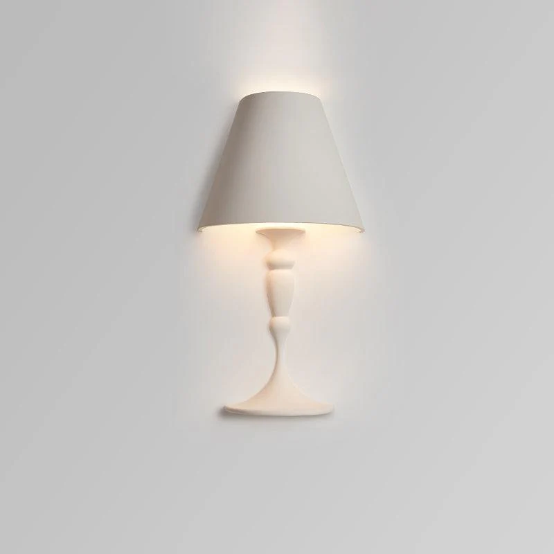Plaster Picture Wall Lamp - ∅ 15.6″  x H 25.8″ / Dia 39.5cm x H 65.5cm Set of 2 / White / Cool Light