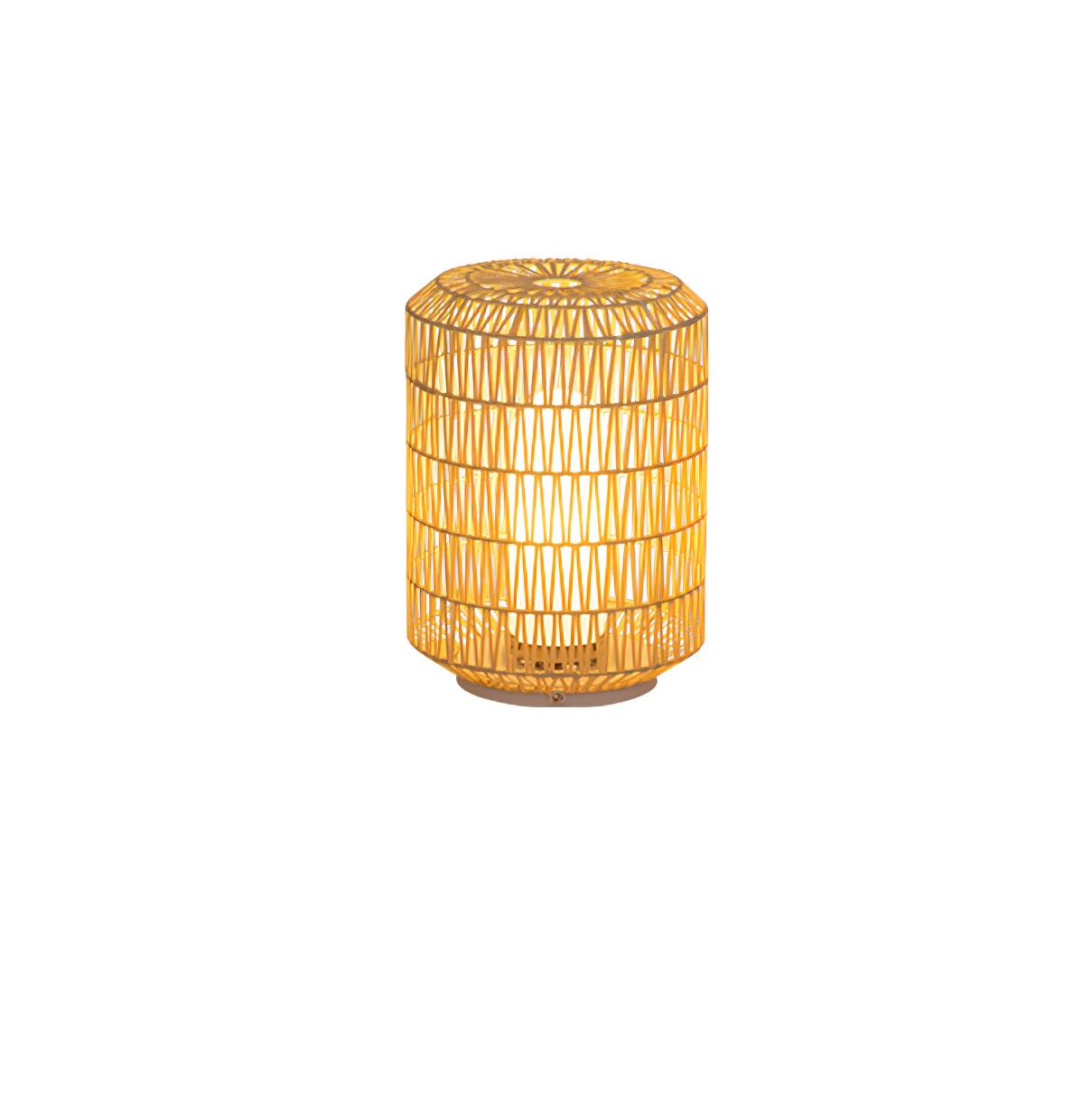 Настольный светильник Woven Rattan - модель A ∅31см x 52см, ротанг, теплый свет, проводной